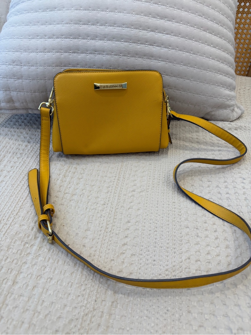 Steve Madden Yellow Crossbody Bag with Gold Hardware